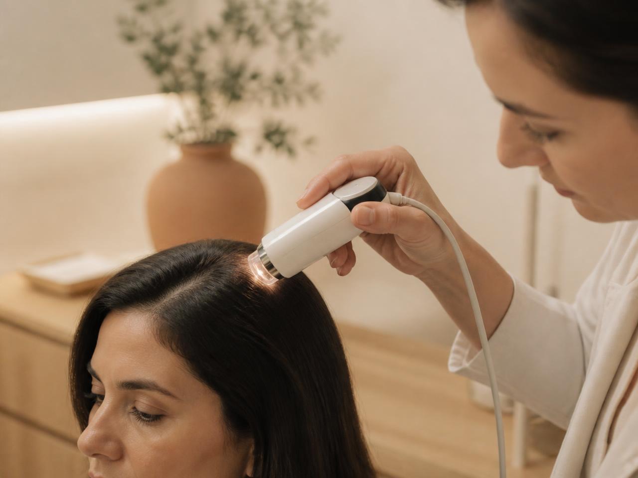 Examen trichoscopique du cuir chevelu au centre SUDERMA
